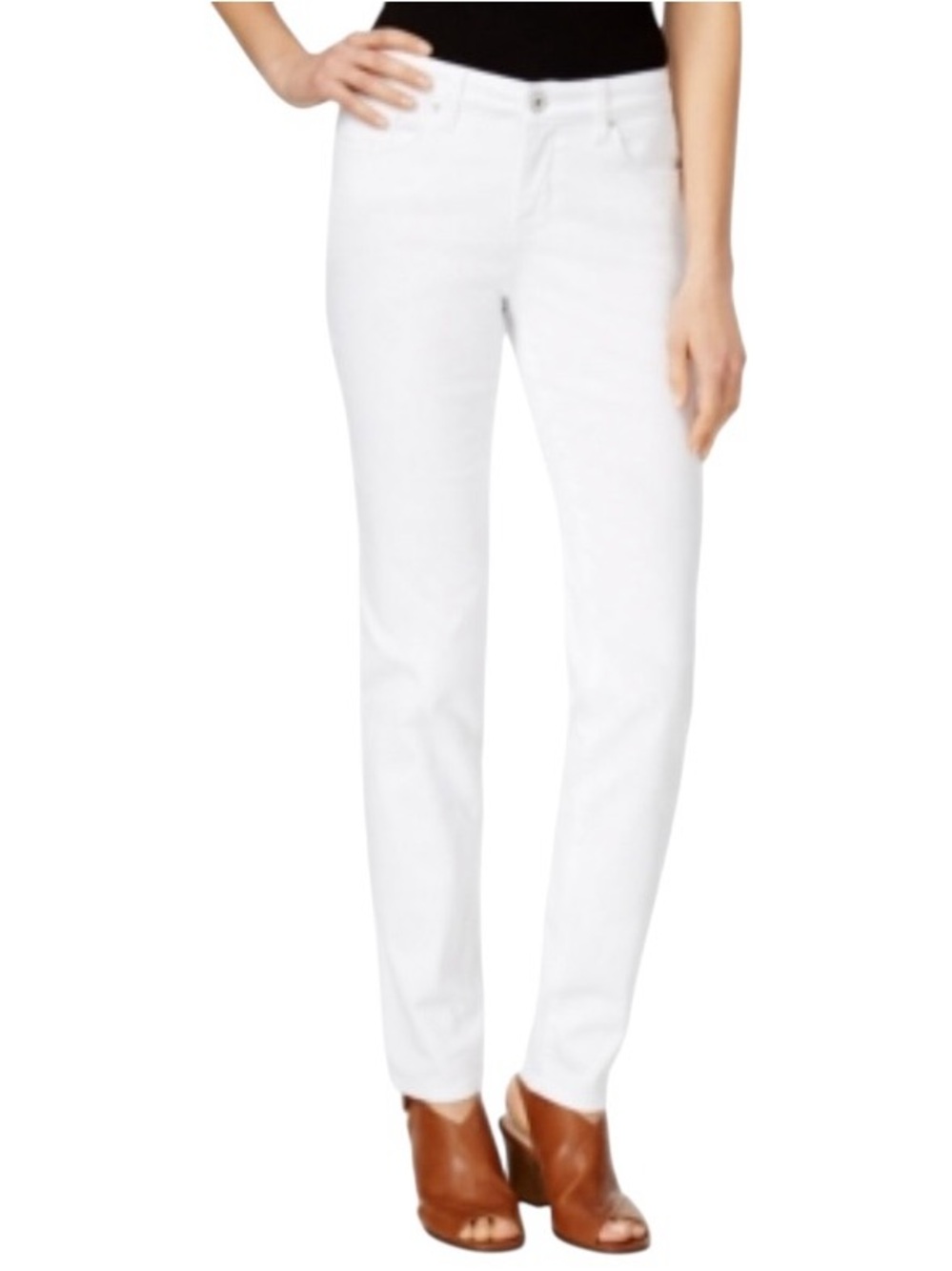Style & Co Curvy-Fit Skinnny Mid Rise Jeans White Womens 18 Long NWT